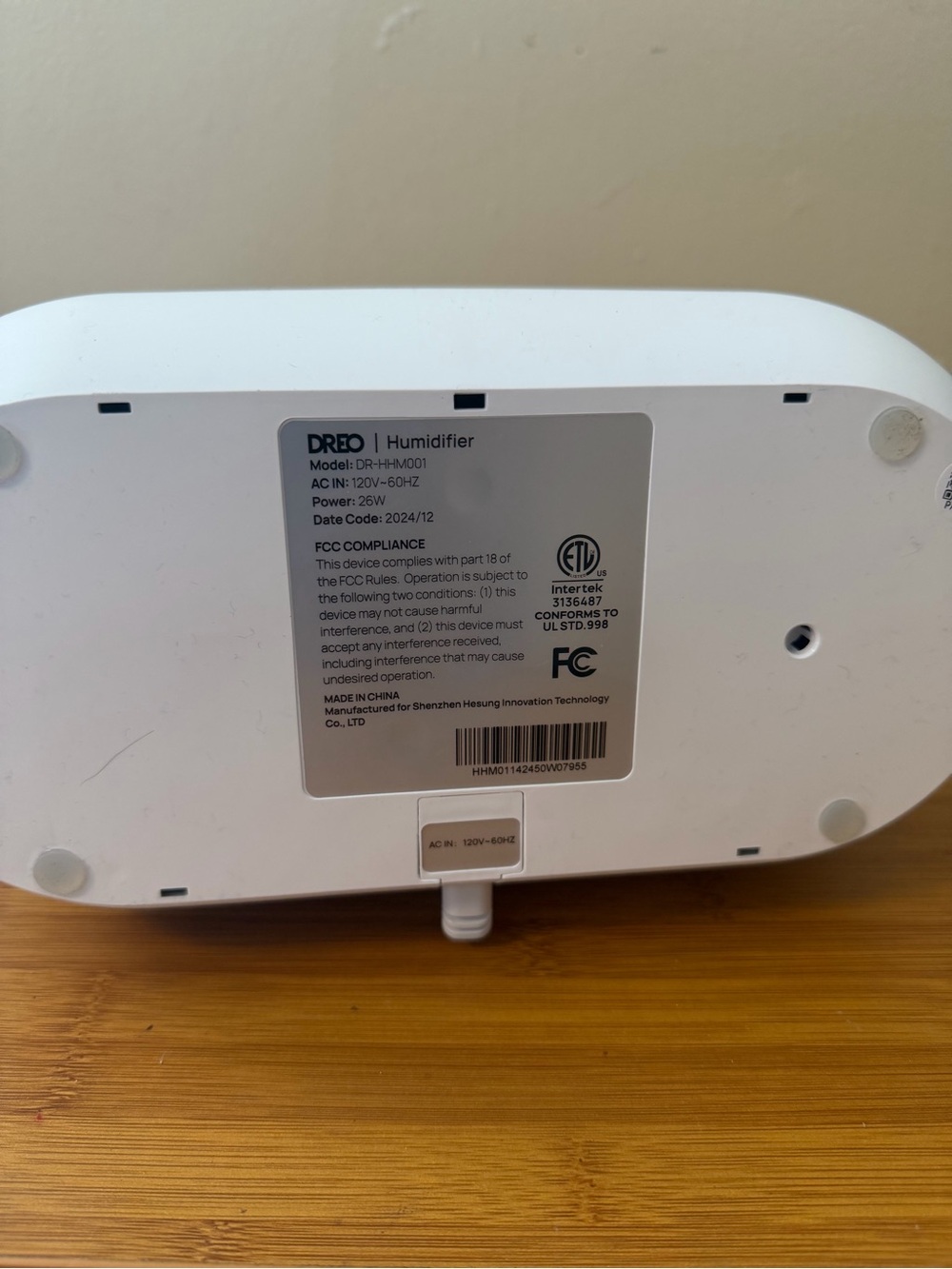 White Home Humidifier - Compact Humidity Control - Picture 3 of 3